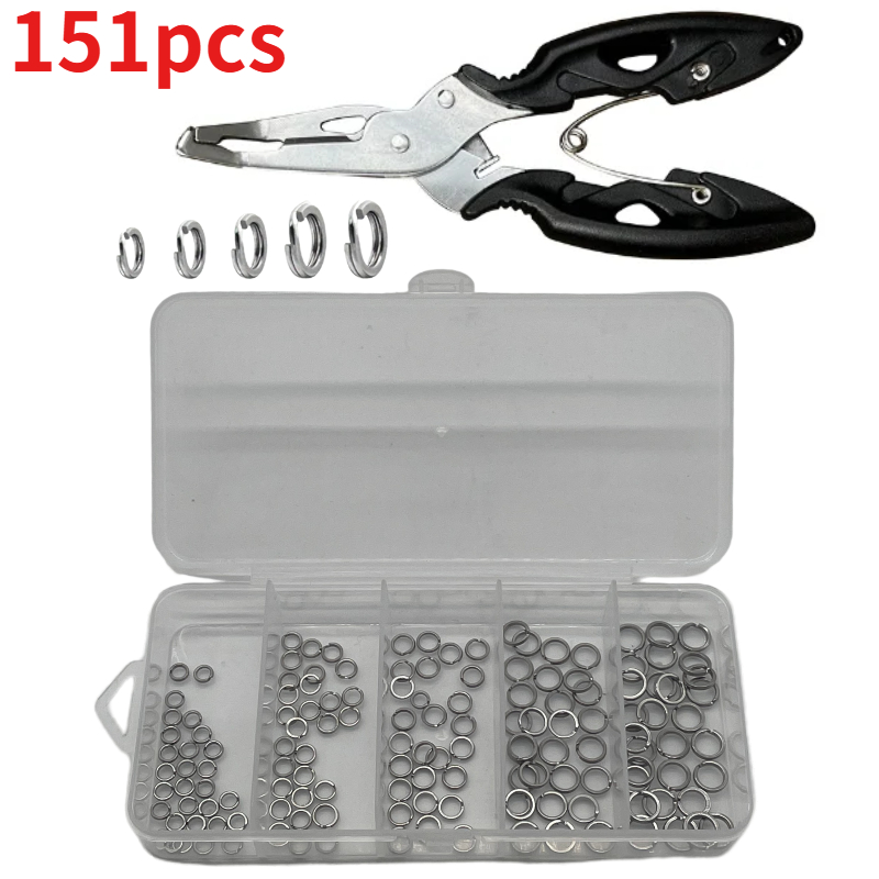 Fishing Pliers - Zestaw 151 szt. nierdzewnych kółek wędkarskich,
