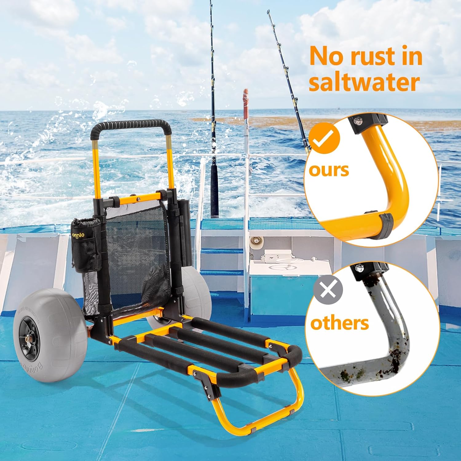 Wózek plażowy Bonnlo, wózek do – Rod Holder Fishing recenzja i cena