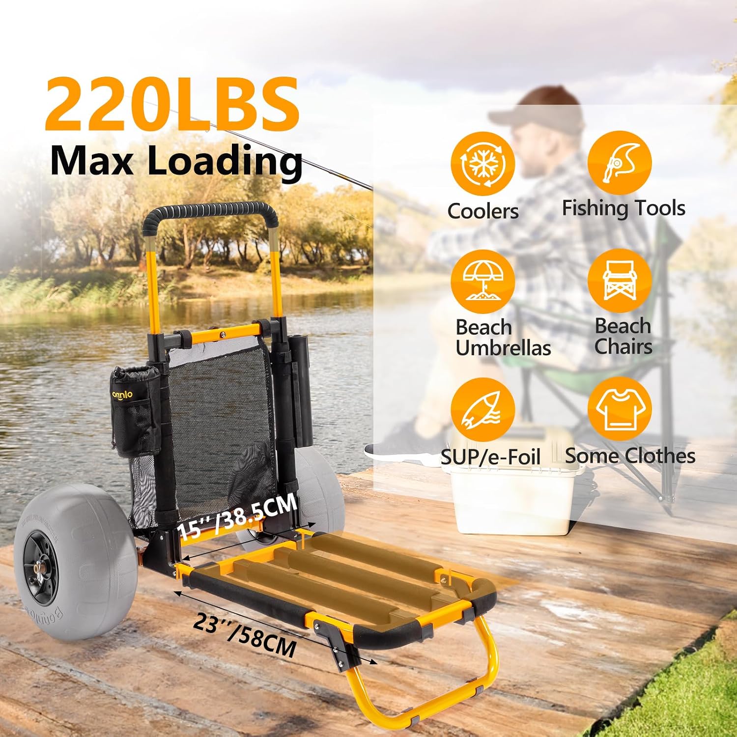Wózek plażowy Bonnlo, wózek do – Rod Holder Fishing recenzja i cena